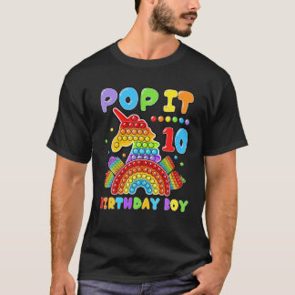 Camiseta 10.º Nacimiento Pop It Fidget Toy De 10 Años Bi
