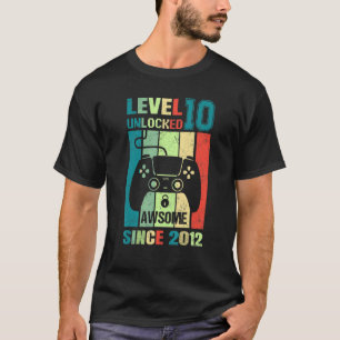 Camiseta 10.º nivel de cumpleaños 10 desbloqueado, increíbl