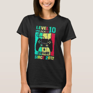 Camiseta 10.º nivel de cumpleaños 10 video desbloqueado 201
