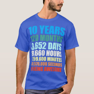Camiseta 10.º regalo de cumpleaños 10 años siendo asombroso