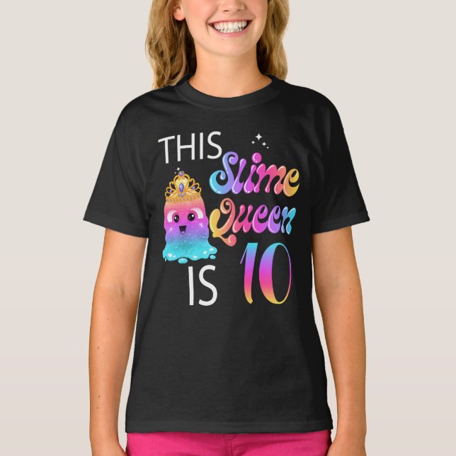 Camiseta 10.º regalo de cumpleaños de reina delgada para Ch (Anverso)