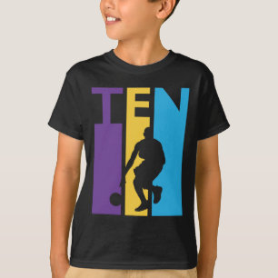 Camiseta 10.º regalo de cumpleaños Diez coloridos baloncest