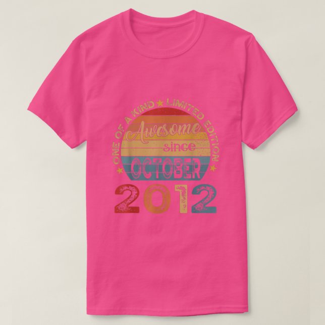 Camiseta 10.º regalo de cumpleaños increíble desde octubre  (Diseño del anverso)