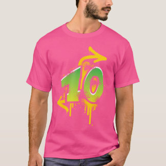 Camiseta 10.º Regalo De Cumpleaños Niños Chicas Graffiti Hi
