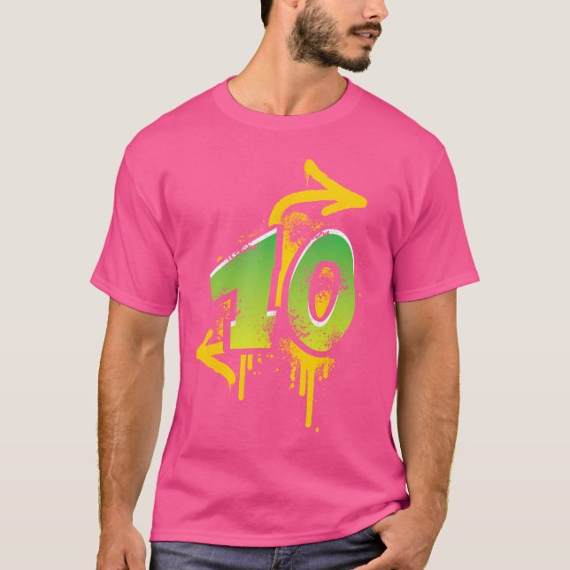 Camiseta 10.º Regalo De Cumpleaños Niños Chicas Graffiti Hi (Anverso)
