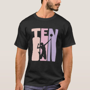 Camiseta 10.º Regalo De Cumpleaños Voleibol Retro Voleibol 