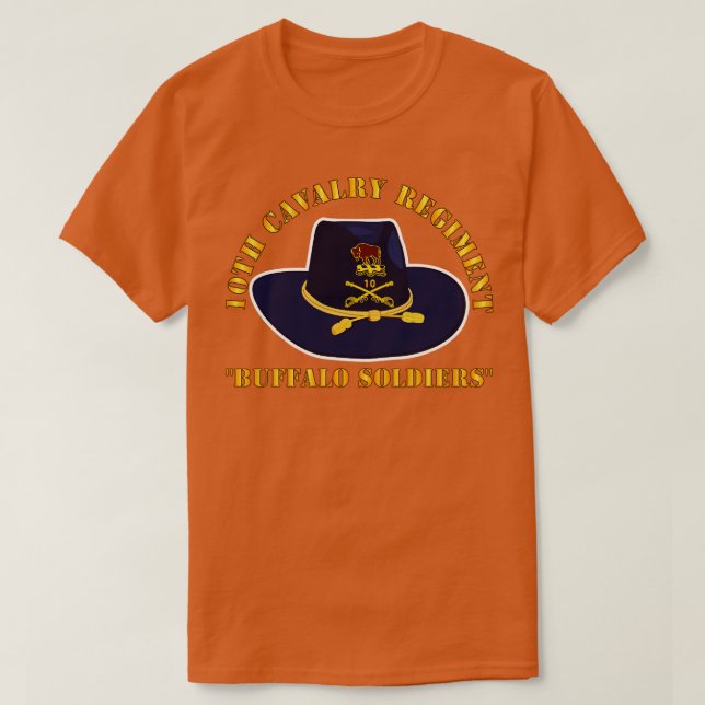 Camiseta 10.º Regimiento de Cavalry con Gorras de búfalos d (Diseño del anverso)