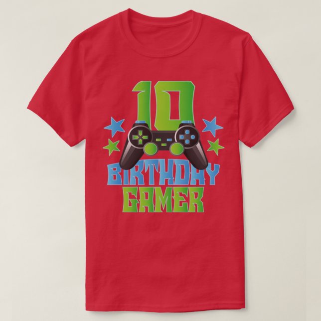 Camiseta 10.º videojuego de cumpleaños Lo (Diseño del anverso)