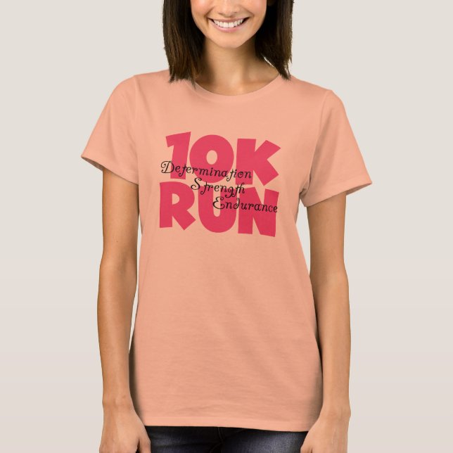Camiseta 10.000 carreras de deportes rosados (Anverso)