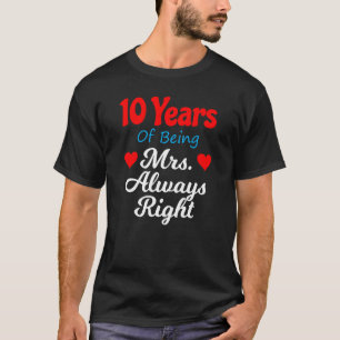 Camiseta 10° aniversario Boda para las mujeres Su señora si