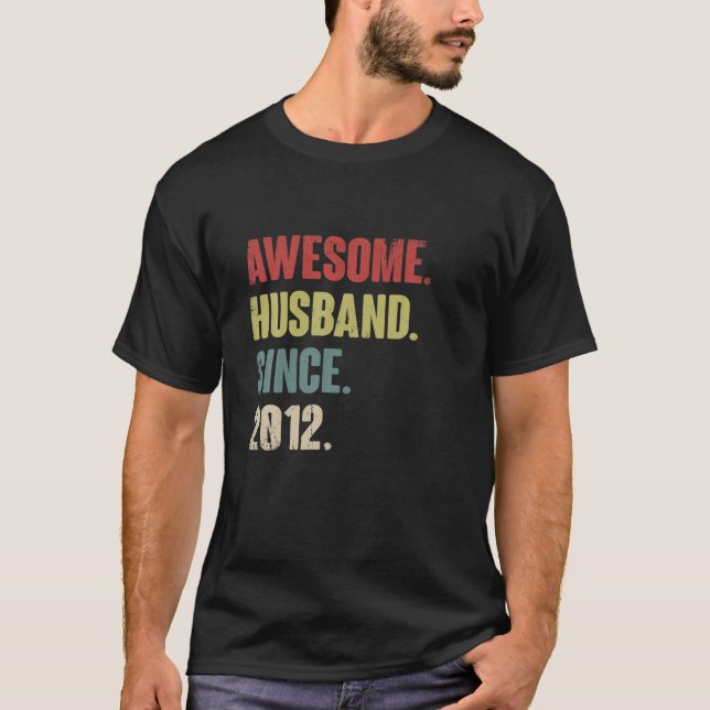 Camiseta 10 Aniversario de su Boda - Impresionante Esposo S (Anverso)