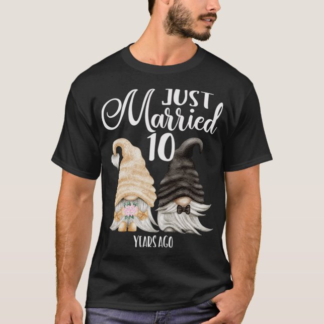 Camiseta 10° Aniversario del Boda - Casado hace 10 años (Anverso)