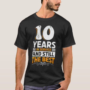 Camiseta 10 Aniversario Del Trabajo De Servicio