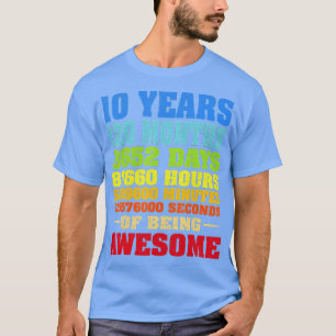 Camiseta 10 años 120 meses de increíble décimo cumpleaños