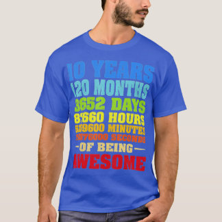 Camiseta 10 años 120 meses de increíble décimo cumpleaños