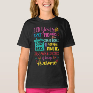Camiseta 10 años 120 meses de increíble décimo cumpleaños