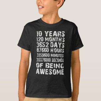 Camiseta 10 años 120 meses de increíble décimo cumpleaños