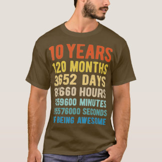 Camiseta 10 años 120 meses de increíble décimo cumpleaños
