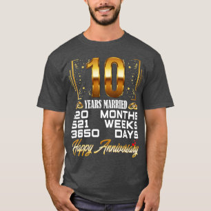 Camiseta 10 años casados - Divertido décimo aniversario Bod