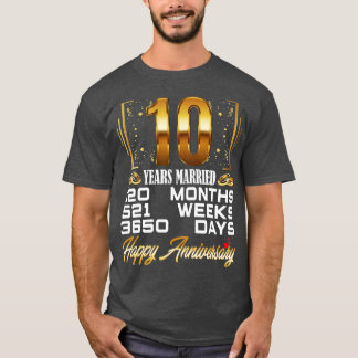Camiseta 10 años casados - Divertido décimo aniversario Bod