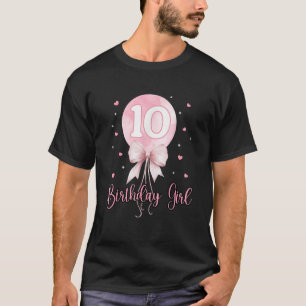 Camiseta 10 años Chica Coquette Bow Rosado Globo 10
