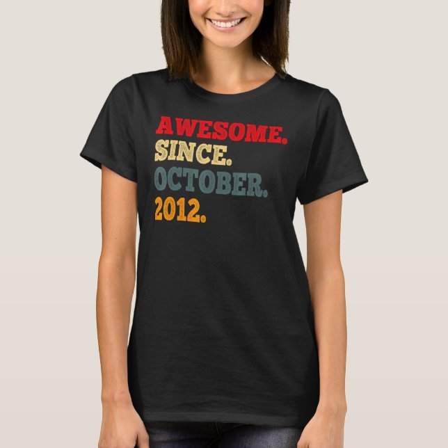 Camiseta 10 años curioso desde octubre de 2012 10 (Anverso)