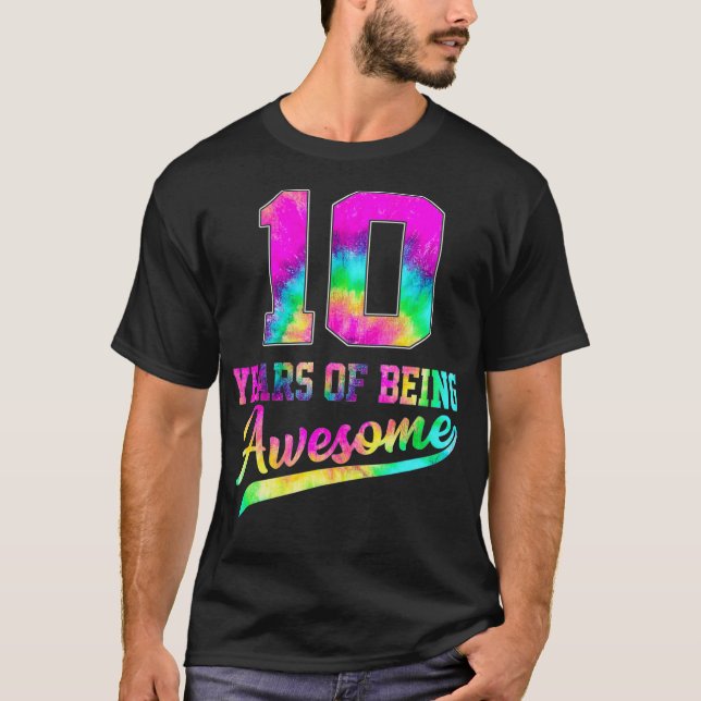 Camiseta 10 Años De Edad 10 Años El Tejido De Cumpleaños Es (Anverso)