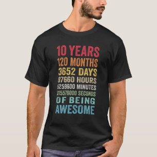 Camiseta 10 Años De Edad Décimo Regalo De Cumpleaños Vintag