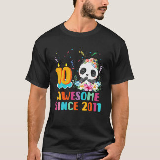 Camiseta 10 Años De Edad Parte Chica Panda Unicorn