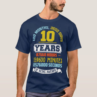 Camiseta 10 Años De Edad Siendo Un Increíble Cumpleaños