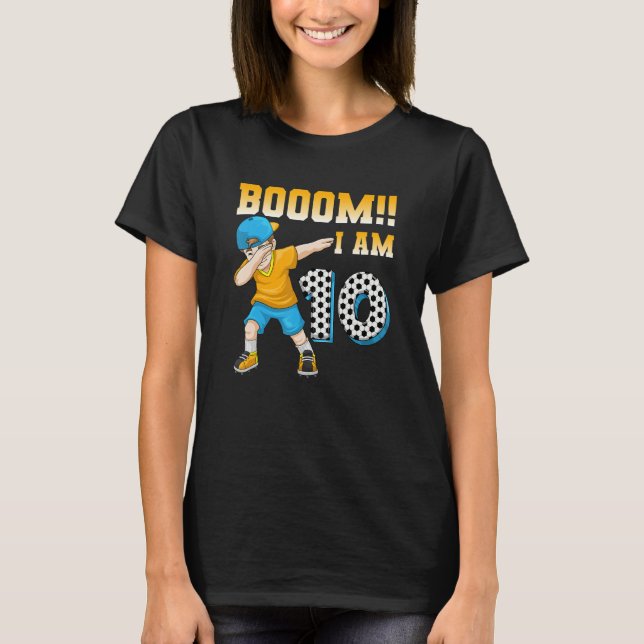 Camiseta 10 años de fiesta de cumpleaños temática del fútbo (Anverso)