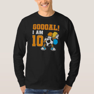 Camiseta 10 años de fiesta de cumpleaños temática del fútbo