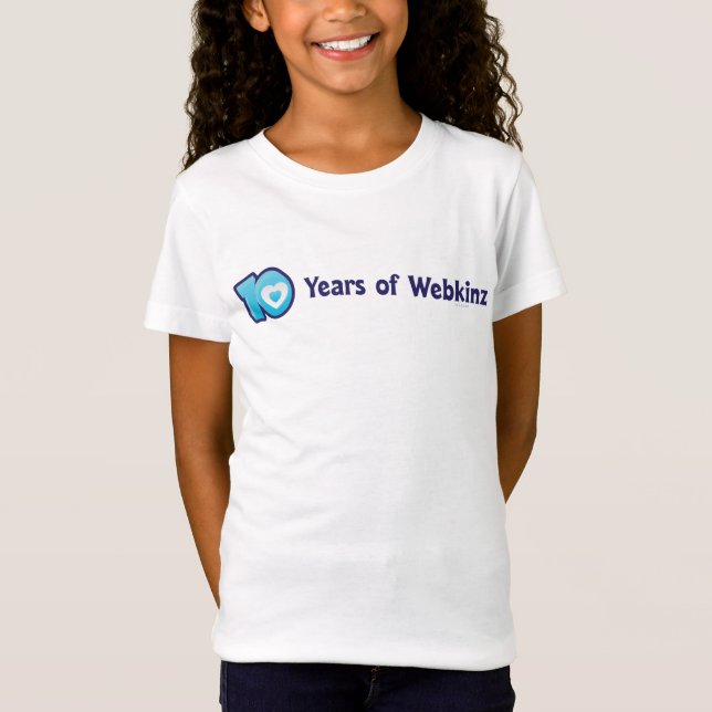 Camiseta 10 años de logotipo de Webkinz (Anverso)