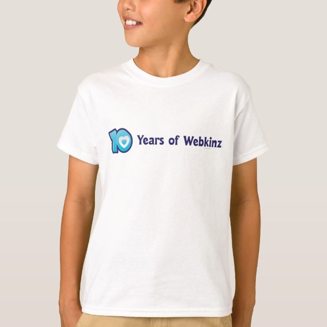 Camiseta 10 años de logotipo de Webkinz (Anverso)
