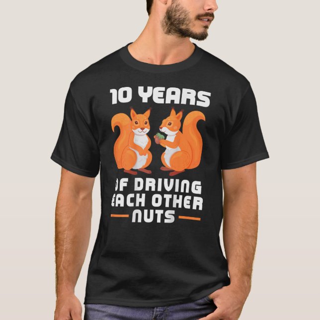 Camiseta 10 años de manejo de las parejas divertidas B (Anverso)