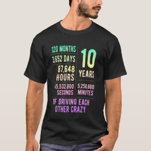 Camiseta 10 años de matrimonio gracioso décimo aniversario