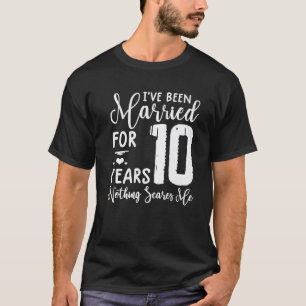 Camiseta 10 Años De Pareja Graciosa Casada 10 Aniversario