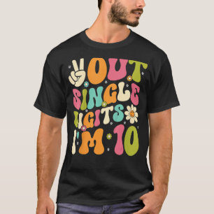 Camiseta 10 Años de Peace Out Single Digits Retro Groovy