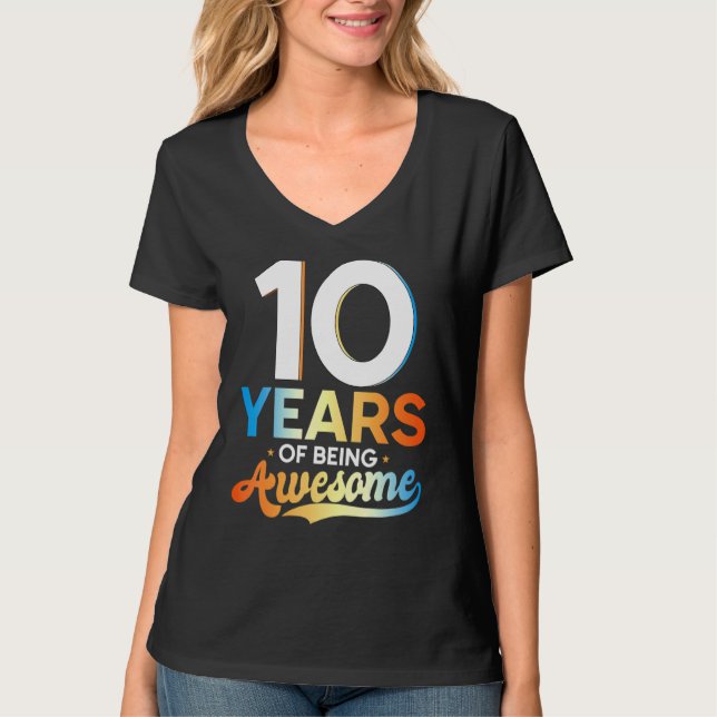 Camiseta 10 años de ser asombroso 10 cumpleaños 1 (Anverso)