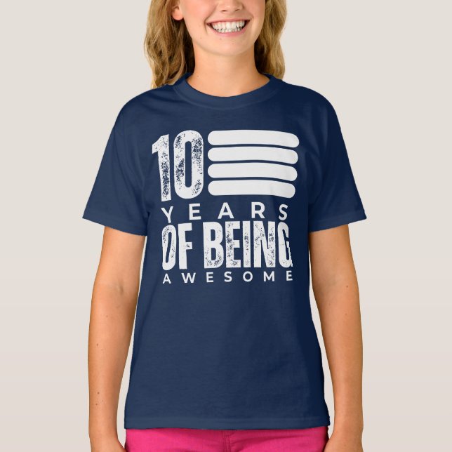 Camiseta 10 años de ser asombrosos 10 años (Anverso)
