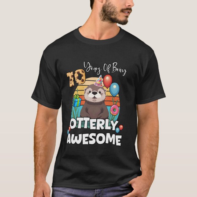 Camiseta 10 Años De Ser Nutria Totalmente Increíble Décimo  (Anverso)