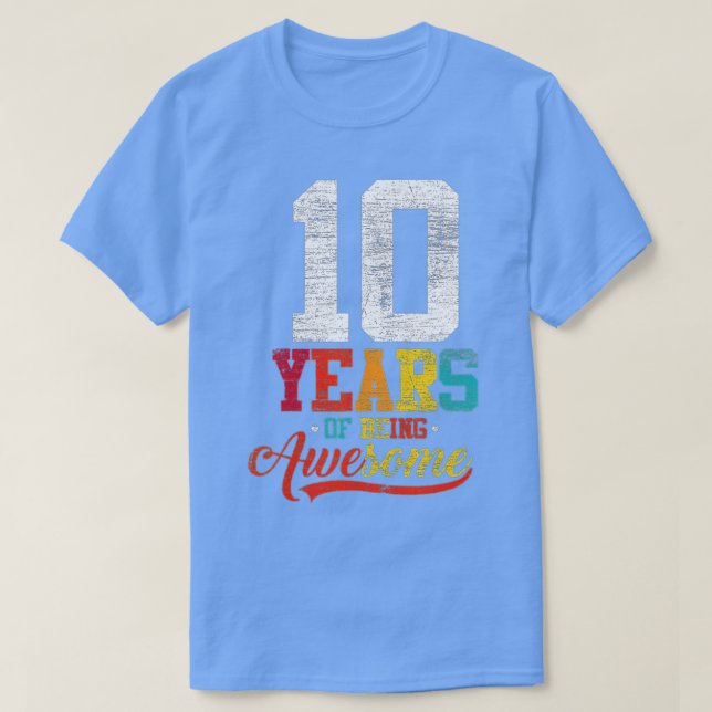 Camiseta 10 Años De Ser Regalos Increíbles 10 Años (Diseño del anverso)