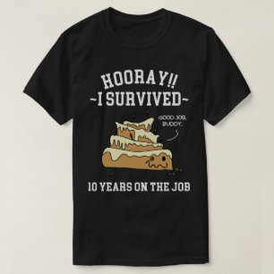 Camiseta 10 Años de Servicio Sobreviví Diez Años en el Trab