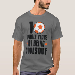 Camiseta 10 Años Enteros Décimo Cumpleaños Del Fútbol