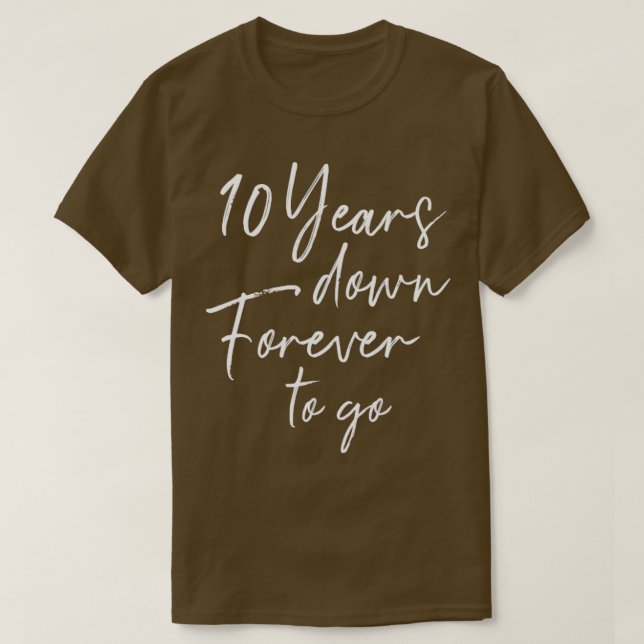 Camiseta 10 años para que el 10° boda Anniv (Diseño del anverso)
