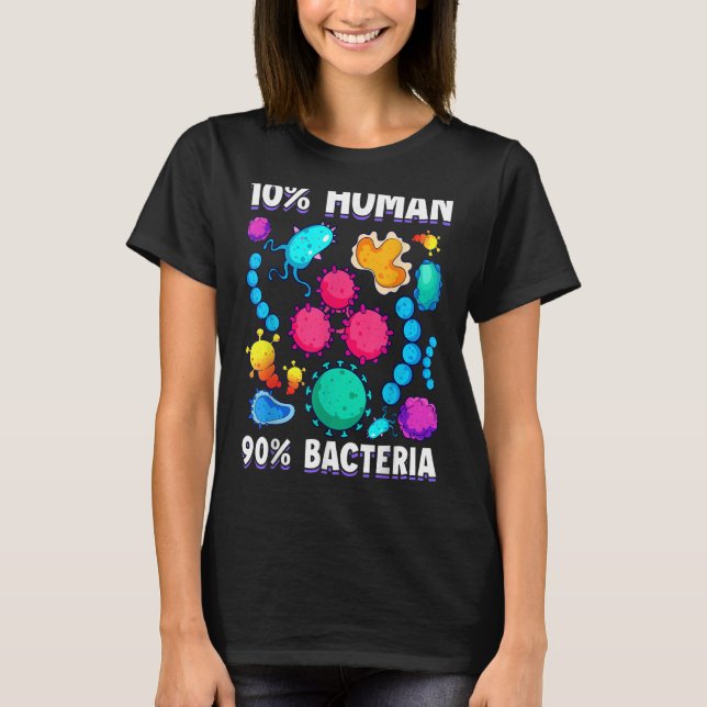 Camiseta 10 Biología de células bacterianas humanas 90 (Anverso)