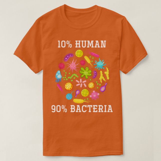 Camiseta 10 Biología divertida de bacterias humanas 90 (Diseño del anverso)
