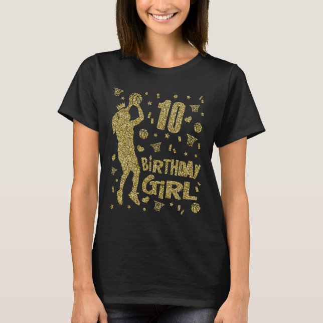 Camiseta 10 Chicas de cumpleaños jugador de baloncesto de d (Anverso)