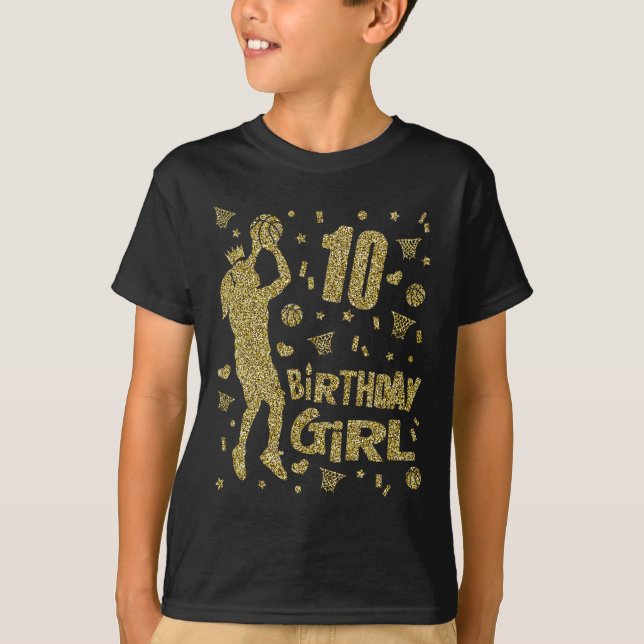 Camiseta 10 Chicas de cumpleaños jugador de baloncesto de d (Anverso)