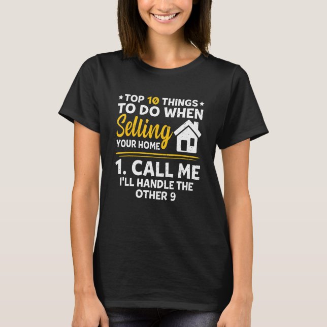 Camiseta 10 Cosas Principales De Realtor Para Vender Tu Cas (Anverso)